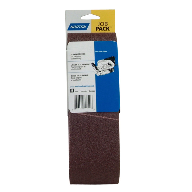 Aluminum Oxide Sanding Belt - Size:3" x 24" - Grit:80 Grit - Pieces:5-Piece